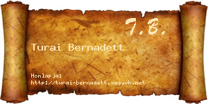 Turai Bernadett névjegykártya
