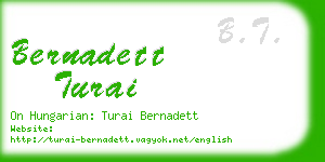 bernadett turai business card